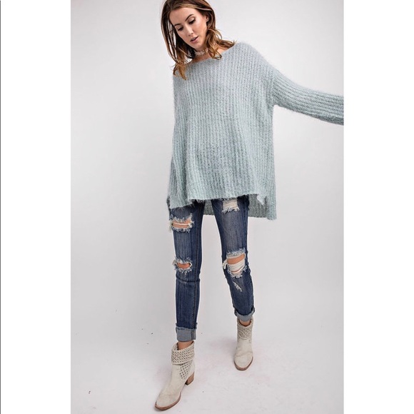 LAST ONE!!! Faded Blue Mohair Sweater - Picture 3 of 5